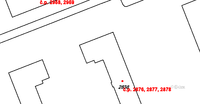 Hodonín 2876,2877,2878 na parcele st. 2838 v KÚ Hodonín, Katastrální mapa