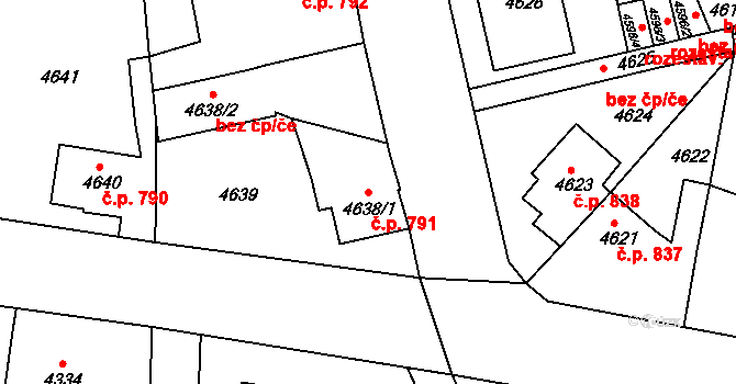 Česká Lípa 791 na parcele st. 4638/1 v KÚ Česká Lípa, Katastrální mapa