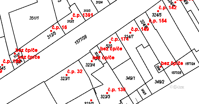 Litovel 373 na parcele st. 323/5 v KÚ Litovel, Katastrální mapa
