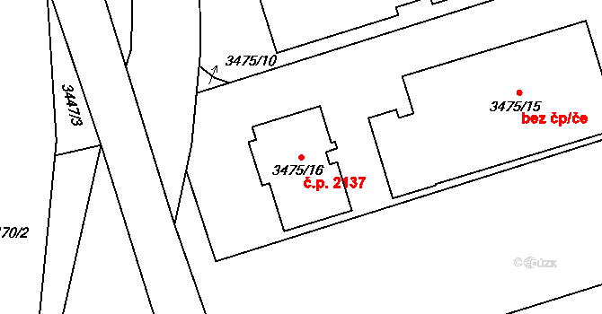 Řečkovice 2137, Brno na parcele st. 3475/16 v KÚ Řečkovice, Katastrální mapa