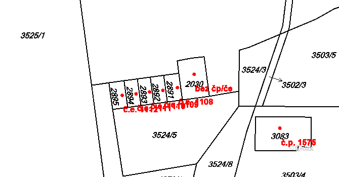 Lipník nad Bečvou I-Město 1108, Lipník nad Bečvou na parcele st. 2891 v KÚ Lipník nad Bečvou, Katastrální mapa