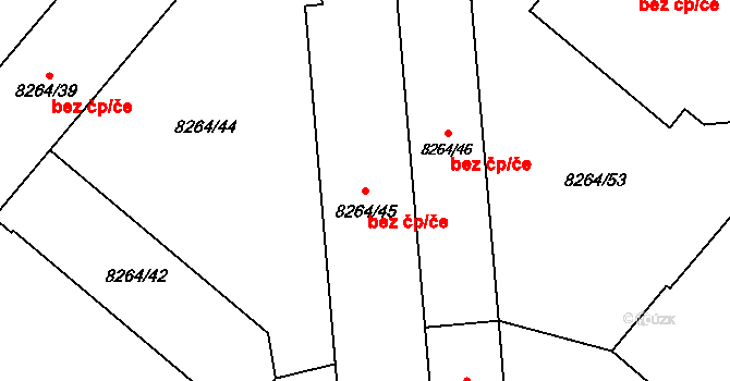 Plzeň 40047792 na parcele st. 8264/45 v KÚ Plzeň, Katastrální mapa