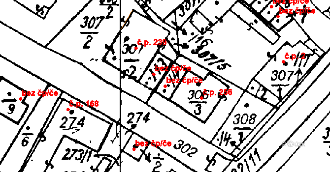 Heřmanova Huť 42576792 na parcele st. 306/4 v KÚ Vlkýš, Katastrální mapa