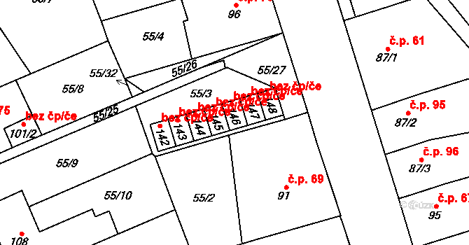 Prosenice 43832792 na parcele st. 146 v KÚ Prosenice, Katastrální mapa