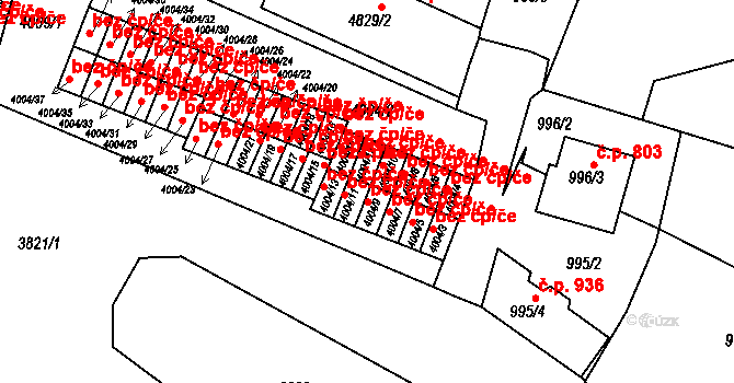 Kutná Hora 43994792 na parcele st. 4004/11 v KÚ Kutná Hora, Katastrální mapa