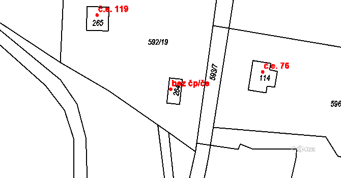 Předenice 46233792 na parcele st. 264 v KÚ Předenice, Katastrální mapa