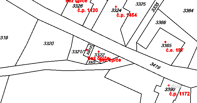 Smržovka 50300792 na parcele st. 3322 v KÚ Smržovka, Katastrální mapa