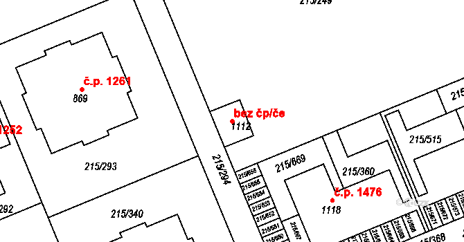 Rudná 79745792 na parcele st. 1112 v KÚ Hořelice, Katastrální mapa
