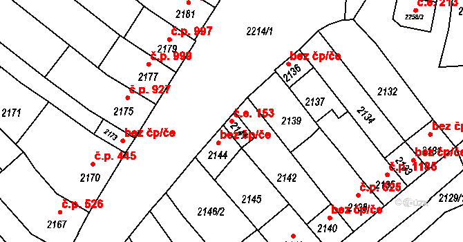 Velké Pavlovice 153 na parcele st. 2141 v KÚ Velké Pavlovice, Katastrální mapa