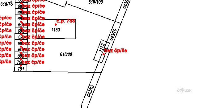 Sobotka 106291793 na parcele st. 1172 v KÚ Sobotka, Katastrální mapa
