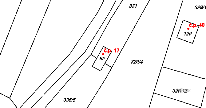 Talmberk 17, Samopše na parcele st. 92 v KÚ Talmberk, Katastrální mapa