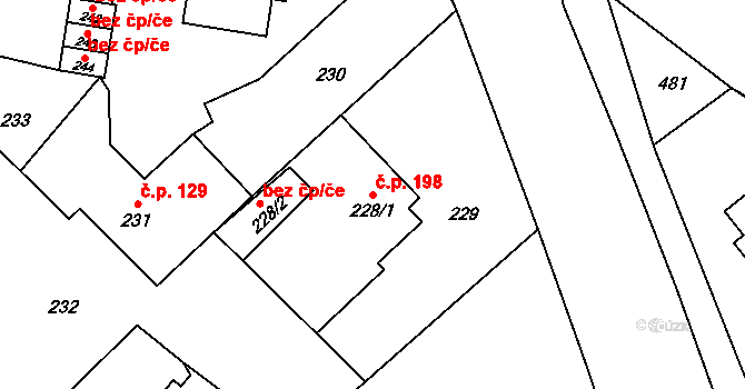 Janovice 198, Rýmařov na parcele st. 228/1 v KÚ Janušov, Katastrální mapa