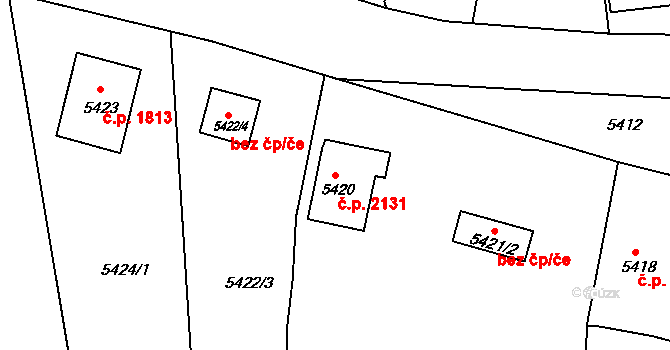 Pod Bezručovým vrchem 2131, Krnov na parcele st. 5420 v KÚ Krnov-Horní Předměstí, Katastrální mapa