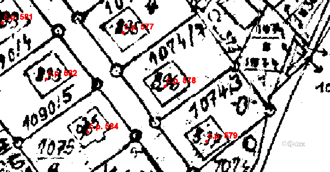 Mikulovice 578 na parcele st. 896 v KÚ Mikulovice u Jeseníka, Katastrální mapa