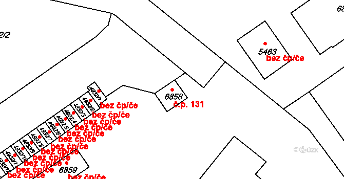 Kolín IV 131, Kolín na parcele st. 6858 v KÚ Kolín, Katastrální mapa