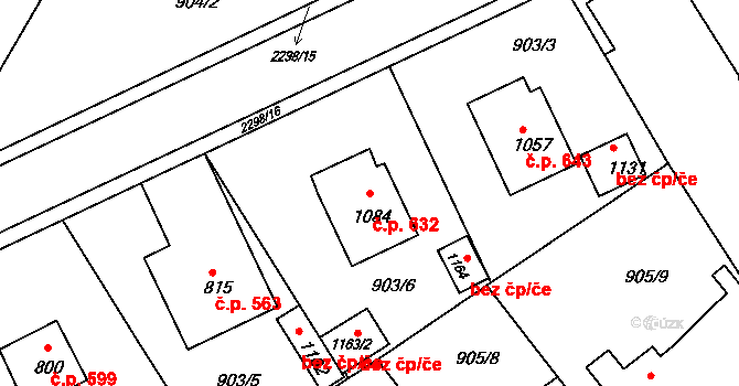 Rožmitál pod Třemšínem 632 na parcele st. 1084 v KÚ Rožmitál pod Třemšínem, Katastrální mapa