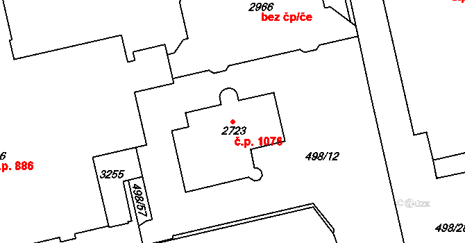 Slezské Předměstí 1076, Hradec Králové na parcele st. 2723 v KÚ Slezské Předměstí, Katastrální mapa