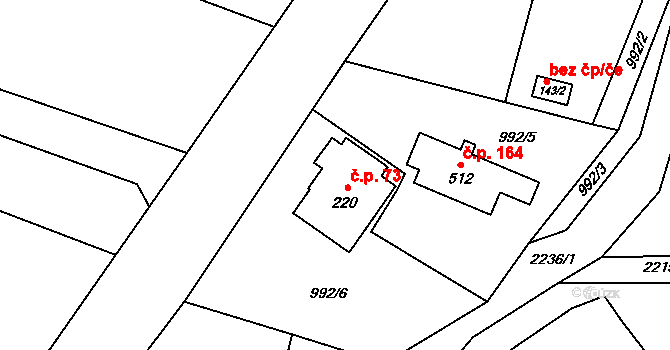 Pecerady 73, Týnec nad Sázavou na parcele st. 220 v KÚ Pecerady, Katastrální mapa