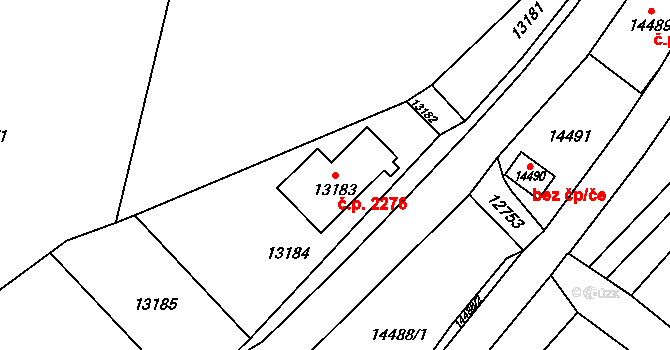 Vsetín 2276 na parcele st. 13183 v KÚ Vsetín, Katastrální mapa