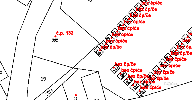 Teplice nad Metují 40125793 na parcele st. 332 v KÚ Zdoňov, Katastrální mapa