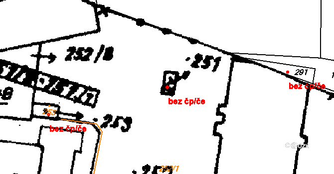 Sázava 45472793 na parcele st. 251 v KÚ Sázava u Lanškrouna, Katastrální mapa