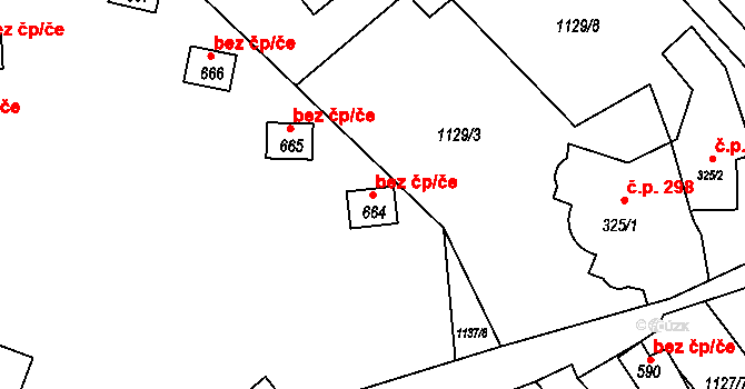 Sloup v Čechách 45929793 na parcele st. 664 v KÚ Sloup v Čechách, Katastrální mapa