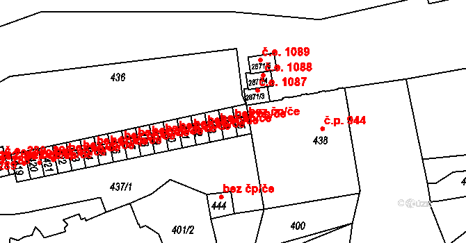 Děčín 49100793 na parcele st. 434 v KÚ Děčín, Katastrální mapa