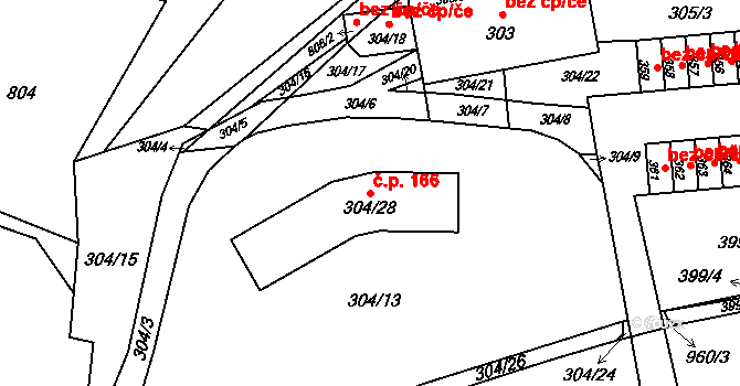 Jerlochovice 166, Fulnek na parcele st. 304/28 v KÚ Jerlochovice, Katastrální mapa