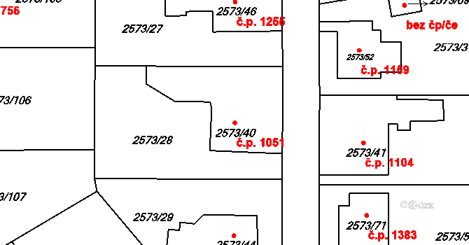 Rychnov nad Kněžnou 1051 na parcele st. 2573/40 v KÚ Rychnov nad Kněžnou, Katastrální mapa