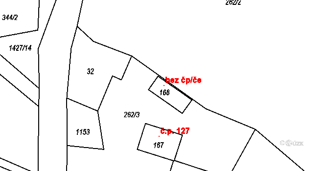 Verneřice 99309793 na parcele st. 168 v KÚ Příbram pod Bukovou horou, Katastrální mapa