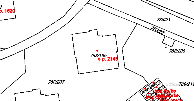 Boskovice 2148 na parcele st. 788/195 v KÚ Boskovice, Katastrální mapa