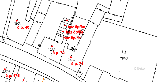 Poděbrady III 71, Poděbrady na parcele st. 1935 v KÚ Poděbrady, Katastrální mapa