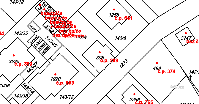 Úšovice 269, Mariánské Lázně na parcele st. 395 v KÚ Úšovice, Katastrální mapa