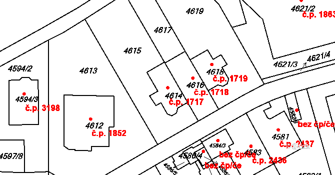 Smíchov 1717, Praha na parcele st. 4614 v KÚ Smíchov, Katastrální mapa