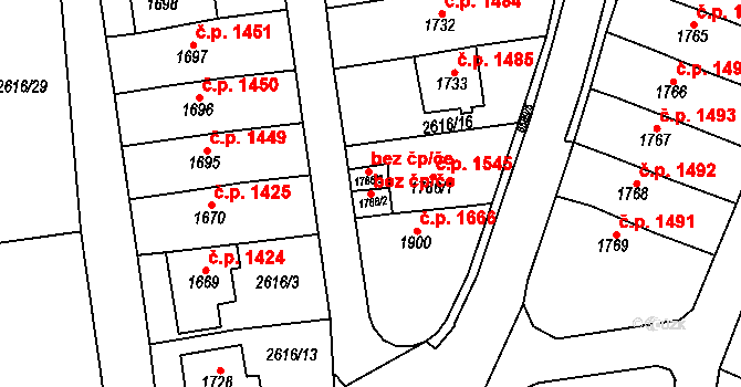 Kraslice 38532794 na parcele st. 1786/2 v KÚ Kraslice, Katastrální mapa