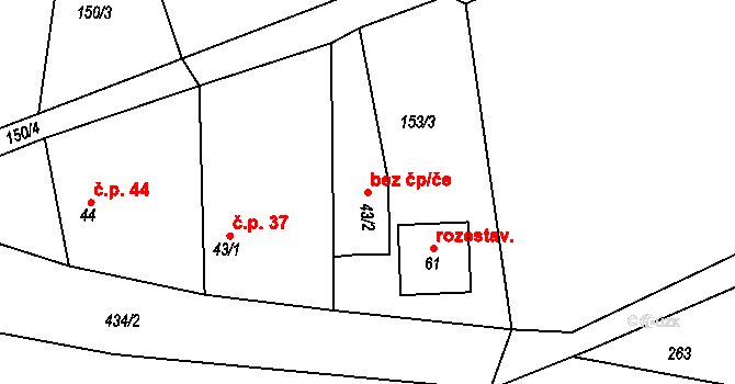 Svojetín 38613794 na parcele st. 43/2 v KÚ Veclov u Svojetína, Katastrální mapa
