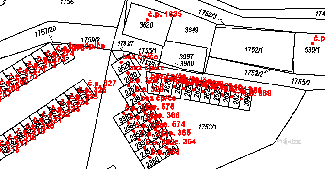 Hlinsko 905 na parcele st. 2628 v KÚ Hlinsko v Čechách, Katastrální mapa