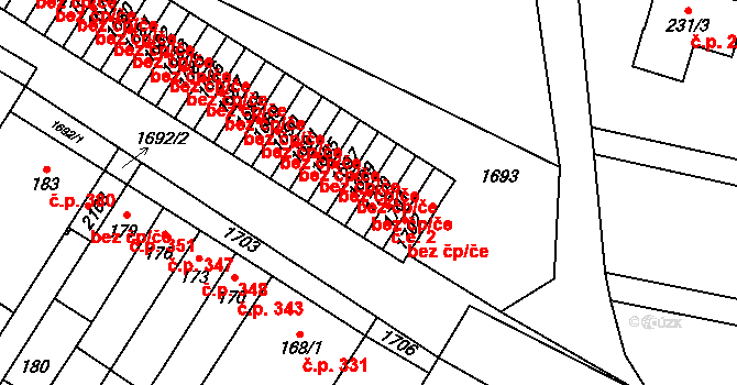 Bochoř 43837794 na parcele st. 1700 v KÚ Bochoř, Katastrální mapa