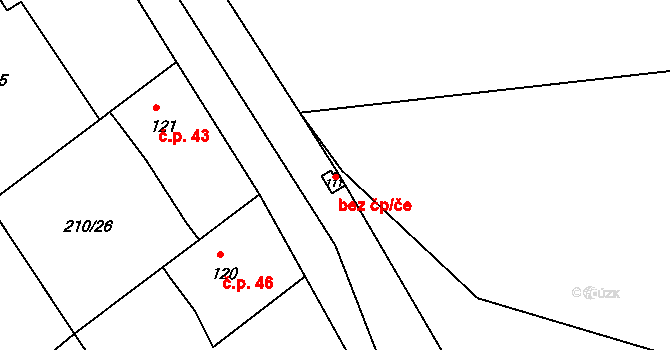 Úžice 44045794 na parcele st. 111 v KÚ Radvanice nad Sázavou, Katastrální mapa