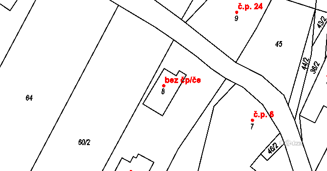 Lomnice nad Popelkou 44734794 na parcele st. 8 v KÚ Želechy, Katastrální mapa