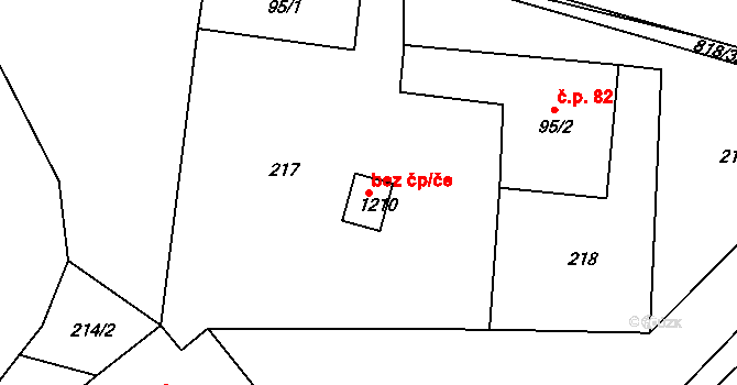 Osek 45127794 na parcele st. 1210 v KÚ Osek u Duchcova, Katastrální mapa