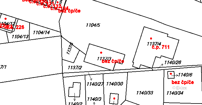 Hrádek nad Nisou 47019794 na parcele st. 1137/3 v KÚ Hrádek nad Nisou, Katastrální mapa
