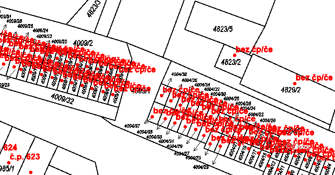 Kutná Hora 48547794 na parcele st. 4004/36 v KÚ Kutná Hora, Katastrální mapa