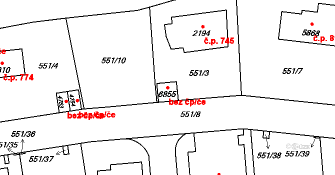 Beroun 50079794 na parcele st. 6855 v KÚ Beroun, Katastrální mapa