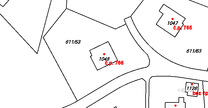 Lučany nad Nisou 766 na parcele st. 1048 v KÚ Lučany nad Nisou, Katastrální mapa