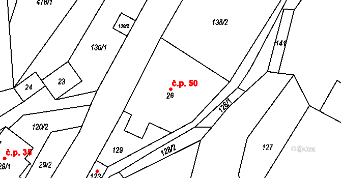Štědrákova Lhota 50, Ruda nad Moravou na parcele st. 26 v KÚ Štědrákova Lhota, Katastrální mapa