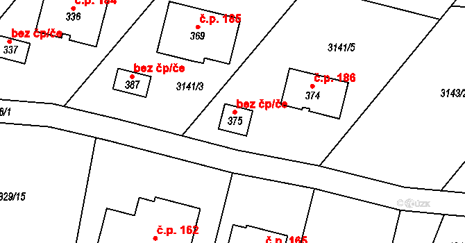Rychnov nad Kněžnou 80050794 na parcele st. 375 v KÚ Dlouhá Ves u Rychnova nad Kněžnou, Katastrální mapa