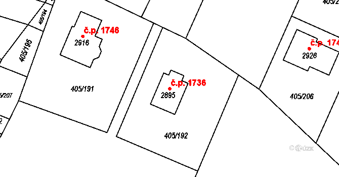 Kateřinky 1736, Opava na parcele st. 2895 v KÚ Kateřinky u Opavy, Katastrální mapa
