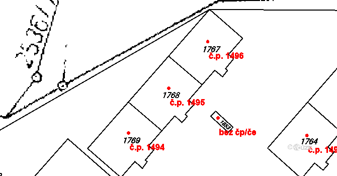 Lysá nad Labem 1495 na parcele st. 1768 v KÚ Lysá nad Labem, Katastrální mapa