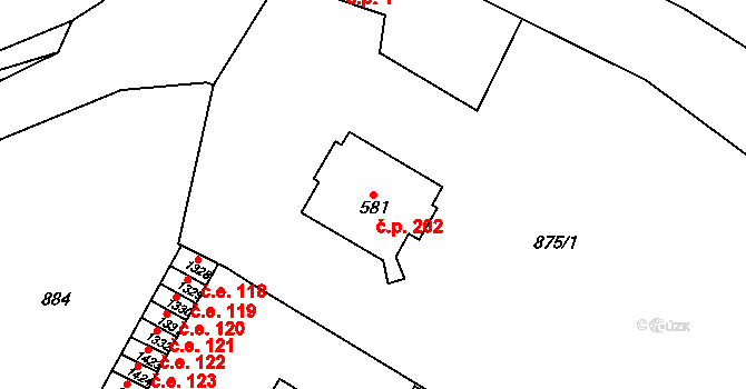 Litovel 202 na parcele st. 581 v KÚ Litovel, Katastrální mapa